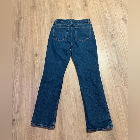 Reformation Jax Stretch High Rise Dark Wash Blue Straight Jeans size 30 - Picture 5 of 8